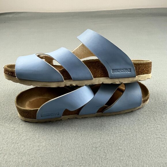 Birkenstock Yao Dove Blue Patent Sandals Adjustable Buckle Women's 37 - US 6 - Picture 8 of 8